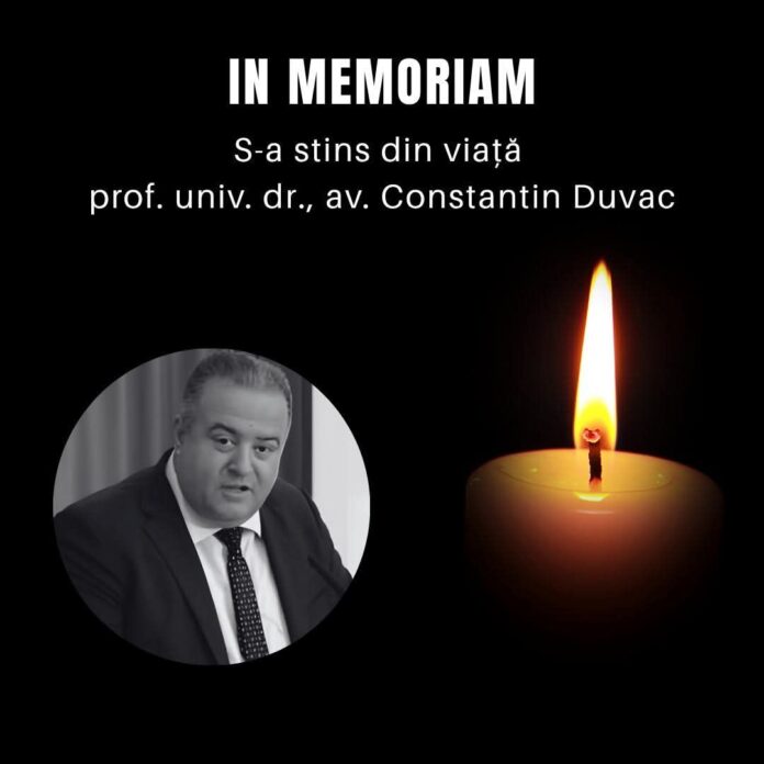 Doliu în lumea juridică: profesorul gorjean Constantin Duvac a murit la doar 52 de ani