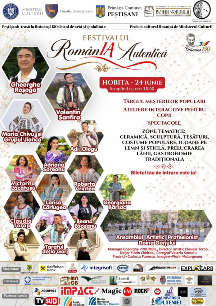 Festivalul RomânIA Autentică începe la Hobița. Cinci zile de spectacole, tradiții și evenimente dedicate lui Constantin Brâncuși
