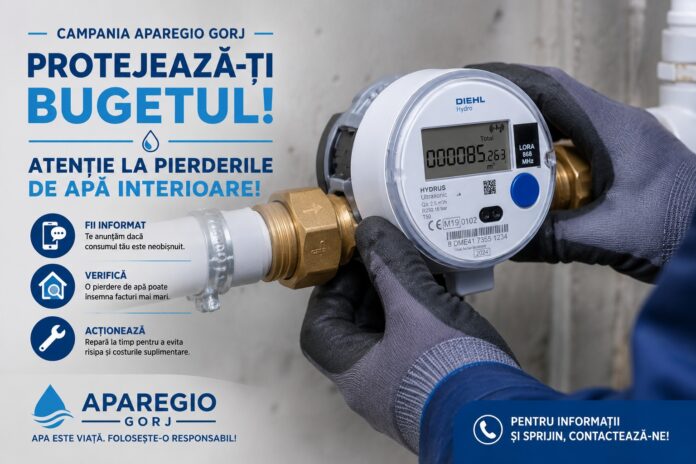 APAREGIO GORJ lansează campania „Protejează-ți bugetul! Atenție la pierderile de apă din instalațiile interioare”